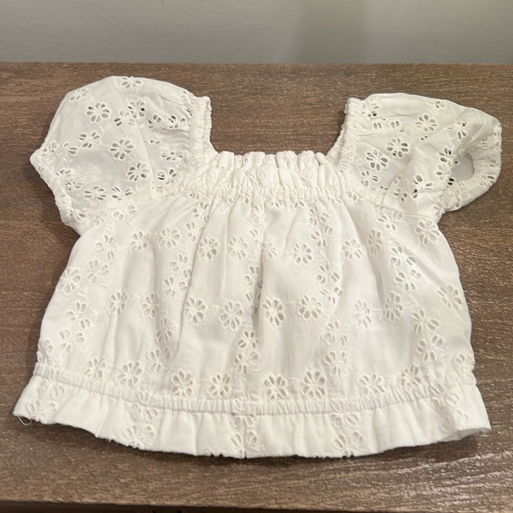 Crewcuts Eyelet Cropped Shirt
